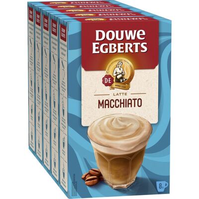 Douwe Egberts verwenkoffie latte macchiato oploskoffie - 5 x 8 zakjes Douwe Egberts verwenkoffie latte macchiato oploskoffie - 5 x 8 zakjes