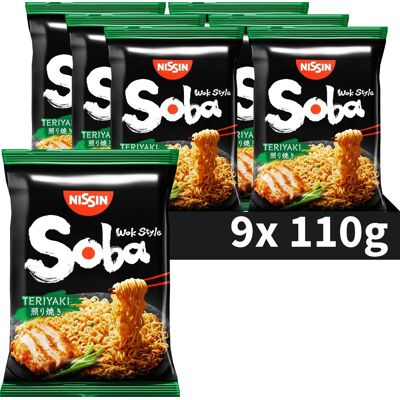 Nissin soba bag teriyaki noodles - wok style instant noedels - 9 stuks Nissin soba bag teriyaki noodles - wok style instant noedels - 9 stuks