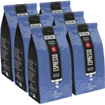 Douwe Egberts espresso koffiebonen decaf (6x 500gr) Douwe Egberts espresso koffiebonen decaf (6x 500gr)