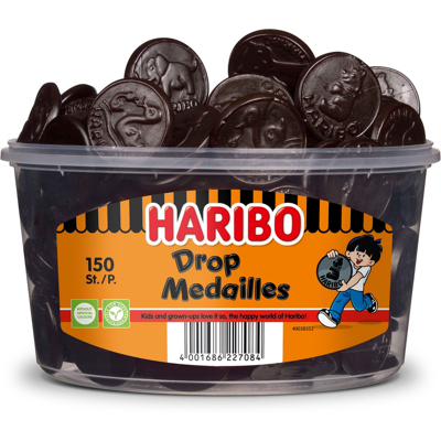 Haribo drop medailles (150 stuks) Haribo drop medailles (150 stuks)