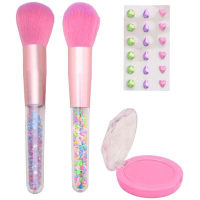 Johntoy Lala - blush en brush make-up set met stickers Multi kleuren Johntoy Lala - blush en brush make-up set met stickers Multi kleuren