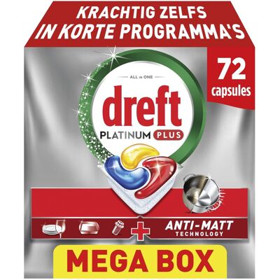 Dreft platinum plus vaatwastabletten citroen - anti-dofheidstechnologie - 72 stuks Dreft platinum plus vaatwastabletten citroen - anti-dofheidstechnologie - 72 stuks