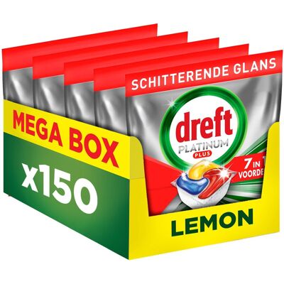 Dreft platinum plus vaatwastabletten citroen - anti-dofheidstechnologie - 5 x30 stuks Dreft platinum plus vaatwastabletten citroen - anti-dofheidstechnologie - 5 x30 stuks