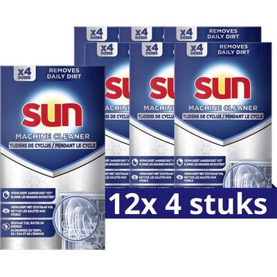 Sun vaatwasmachinereiniger - in-wash - 12 x 4 doses - voordeelverpakking Sun vaatwasmachinereiniger - in-wash - 12 x 4 doses - voordeelverpakking