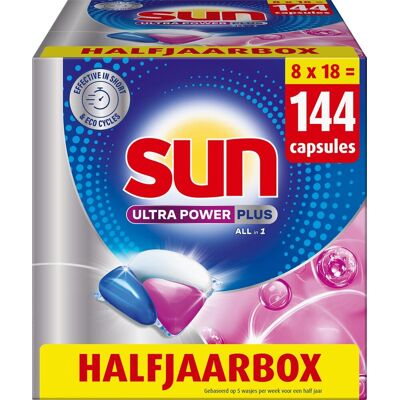 Sun - vaatwastabletten - ultra power plus - all-in 1 - 144 capsules - voordeelverpakking Sun - vaatwastabletten - ultra power plus - all-in 1 - 144 capsules - voordeelverpakking