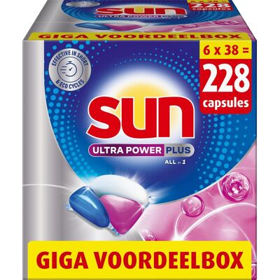 Sun - vaatwastabletten - ultra power plus - all-in 1 - 228 capsules - voordeelverpakking Sun - vaatwastabletten - ultra power plus - all-in 1 - 228 capsules - voordeelverpakking