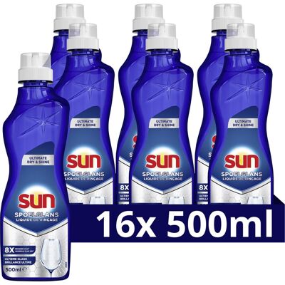 Sun spoelglansmiddel - dry & shine - 16 x 500 ml - voordeelverpakking Sun spoelglansmiddel - dry & shine - 16 x 500 ml - voordeelverpakking