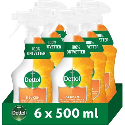 Dettol allesreiniger spray - keuken - 500 ml - 6 x 500 ml - voordeelverpakking Dettol allesreiniger spray - keuken - 500 ml - 6 x 500 ml - voordeelverpakking