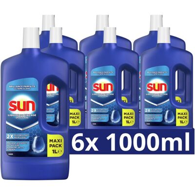 Sun spoelglans - vaatwas - glansspoelmiddel dat witte strepen en kalkaanslag verwijdert en voorkomt en zorgt voor een perfecte glans - 6 x 1 l Sun spoelglans - vaatwas - glansspoelmiddel dat witte strepen en kalkaanslag verwijdert en voorkomt en zorgt voor een perfecte glans - 6 x 1 l