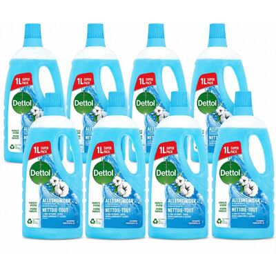 Dettol allesreiniger - katoenfris - 8 x 1 liter - voordeelverpakking Dettol allesreiniger - katoenfris - 8 x 1 liter - voordeelverpakking