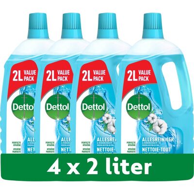 Dettol allesreiniger - linnen frisheid 2l - 4 stuks - voordeelverpakking Dettol allesreiniger - linnen frisheid 2l - 4 stuks - voordeelverpakking