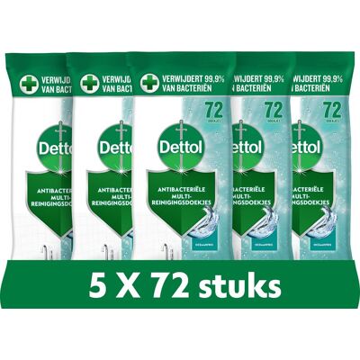 Dettol doekjes oceaan 72st - 5 stuks - voordeelverpakking Dettol doekjes oceaan 72st - 5 stuks - voordeelverpakking