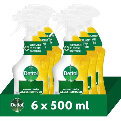 Dettol - 6 allesreiniger sprays - antibacterieel - 6x sprankelende citroen - 6x500 ml - voordeelverpakking Dettol - 6 allesreiniger sprays - antibacterieel - 6x sprankelende citroen - 6x500 ml - voordeelverpakking