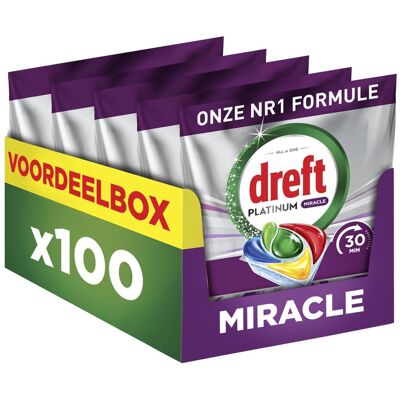 Dreft platinum miracle all-in-one - 30 minute miracle vaatwastabletten - citroen - 100 stuks Dreft platinum miracle all-in-one - 30 minute miracle vaatwastabletten - citroen - 100 stuks