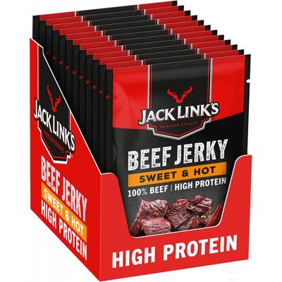 Jack Link's - Sweet And Hot - 60 G - Box Of 12 - Beef Jerky Jack Link's - Sweet And Hot - 60 G - Box Of 12 - Beef Jerky