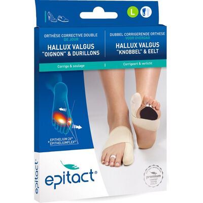 Epitact corrigerende hallux valgus orthese met dubbele werking - maat l - links - tegen knobbelpijn en eelt - 1 stuk l Epitact corrigerende hallux valgus orthese met dubbele werking - maat l - links - tegen knobbelpijn en eelt - 1 stuk l