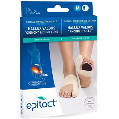 Epitact corrigerende hallux valgus orthese met dubbele werking - maat m - links - tegen knobbelpijn en eelt - 1 stuk m Epitact corrigerende hallux valgus orthese met dubbele werking - maat m - links - tegen knobbelpijn en eelt - 1 stuk m