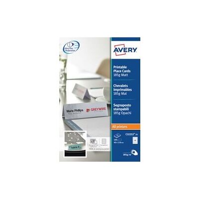 Avery Witte Microperforatie Tafelkortjes - 110x40mm - Verpakking van 100 Avery Witte Microperforatie Tafelkortjes - 110x40mm - Verpakking van 100