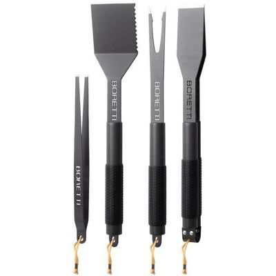 Boretti bbq gereedsschapset - 4-dlg - pincet - spatel - vork - tang - barbecue - tangenset Boretti bbq gereedsschapset - 4-dlg - pincet - spatel - vork - tang - barbecue - tangenset