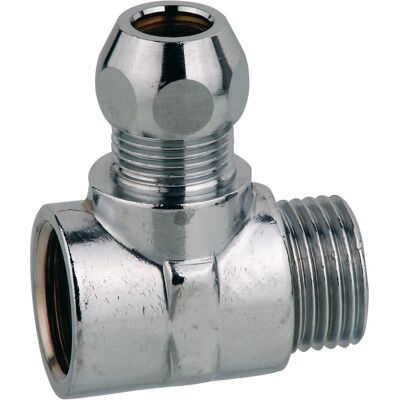 Kirchhoff ms knelfitting-t-stuk - chroom - 1/2"bi x 10 mmq x 1/2"bu Kirchhoff ms knelfitting-t-stuk - chroom - 1/2"bi x 10 mmq x 1/2"bu