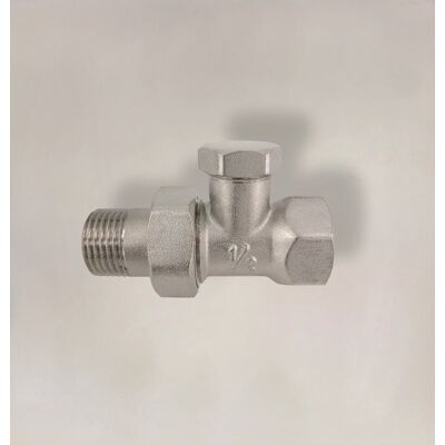 Kirchhoff radiator fitting - vernikkeld - recht - 3/8" - afsluitbaar Kirchhoff radiator fitting - vernikkeld - recht - 3/8" - afsluitbaar