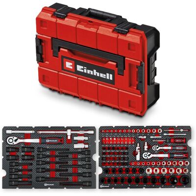 Einhell e-case 121-delige gereedschapskoffer voor auto's (professioneel gereedschap, slagdoppen, speciale bits, bougiedoppen, omkeerbare ratels, systeemkoffer) Einhell e-case 121-delige gereedschapskoffer voor auto's (professioneel gereedschap, slagdoppen, speciale bits, bougiedoppen, omkeerbare ratels, systeemkoffer)