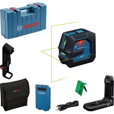 Bosch professional gll 20-22 g - lijnlaser - (1 x accu ba 3.7v li-ion 3.0ah xl, laserrichtbord, houder lb10, usb-a naar usb-c kabel, tas) Bosch professional gll 20-22 g - lijnlaser - (1 x accu ba 3.7v li-ion 3.0ah xl, laserrichtbord, houder lb10, usb-a naar usb-c kabel, tas)