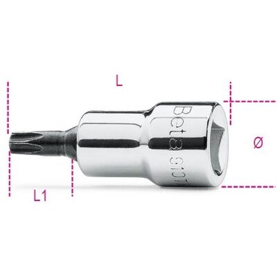 Beta schroevendraaierdoppen voor torx® schroeven 910tx 40 - 009100524 Beta schroevendraaierdoppen voor torx® schroeven 910tx 40 - 009100524