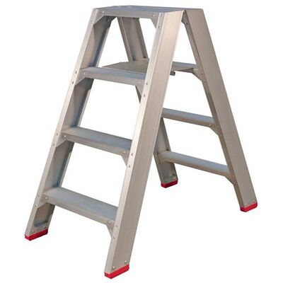 Little Jumbo 4741000204 Dubbele Ladder - Aluminium - 2 X 4 Treden - Max. Werkhoogte 2,95m Little Jumbo 4741000204 Dubbele Ladder - Aluminium - 2 X 4 Treden - Max. Werkhoogte 2,95m