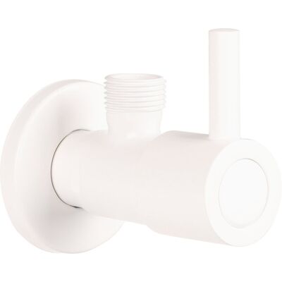 Differnz hoekstopkraan mat wit - met rozet - toiletkraan Differnz hoekstopkraan mat wit - met rozet - toiletkraan