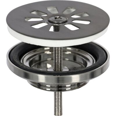 Differnz afvoerplug gun metal – afvoerstop voor wastafel – 㘠64 mm – 6m schroef Differnz afvoerplug gun metal – afvoerstop voor wastafel – 㘠64 mm – 6m schroef