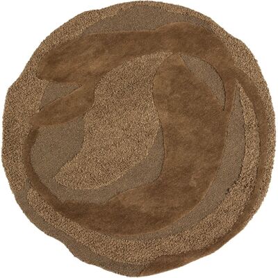 WOOOD orvi vloerkleed - wol/polyester - bruin - ø160 cm WOOOD orvi vloerkleed - wol/polyester - bruin - ø160 cm