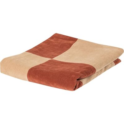 WOOOD zena kleed - velvet - roestbruin/beige - 1x170x130 WOOOD zena kleed - velvet - roestbruin/beige - 1x170x130