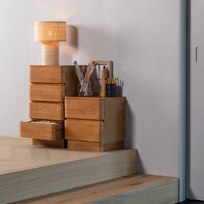 WOOOD fejo nachtkastje met lades - mdf - bruin - 43x40x34 WOOOD fejo nachtkastje met lades - mdf - bruin - 43x40x34