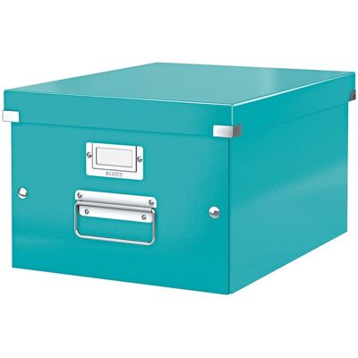 Leitz wow click & store middelgrote kartonnen opbergdoos - 85% gerecycled karton - voor a4 formaten - ideaal voor kantoor en thuiswerken - ijslauw Leitz wow click & store middelgrote kartonnen opbergdoos - 85% gerecycled karton - voor a4 formaten - ideaal voor kantoor en thuiswerken - ijslauw