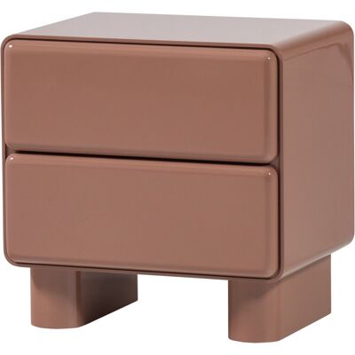 WOOOD lustra nachtkastje - hout - hoogglans oudroze - 43x57x57 WOOOD lustra nachtkastje - hout - hoogglans oudroze - 43x57x57