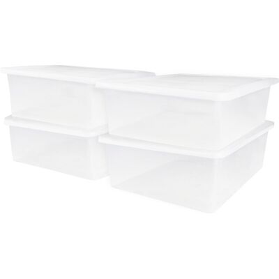 IRIS cristalbox opbergbox - 28l - kunststof - transparant - set van 4 IRIS cristalbox opbergbox - 28l - kunststof - transparant - set van 4
