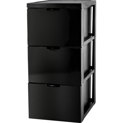 IRIS style chest ladesysteem met 3 lades - 3 x 15l - kunststof - zwart IRIS style chest ladesysteem met 3 lades - 3 x 15l - kunststof - zwart