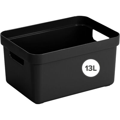 Sunware sigma home opbergbox 13l - 35x24.6x18.3 cm - zwart Sunware sigma home opbergbox 13l - 35x24.6x18.3 cm - zwart