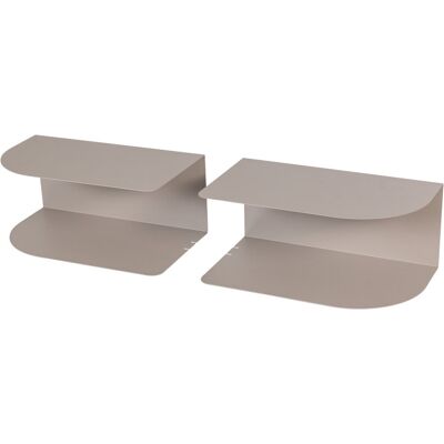 WOOOD ovia nachtkastje links/rechts - metaal - zand - set van 2 WOOOD ovia nachtkastje links/rechts - metaal - zand - set van 2