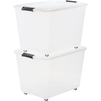 IRIS topbox opbergbox - 60l - kunststof - met wielen - set van 2 IRIS topbox opbergbox - 60l - kunststof - met wielen - set van 2