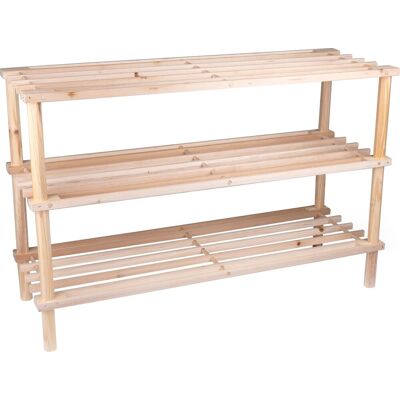 Alpina schoenenrek - 3-laags schoenenbank - hout - 74 x 26 x 48,5 cm - tot 10 paar schoenen Alpina schoenenrek - 3-laags schoenenbank - hout - 74 x 26 x 48,5 cm - tot 10 paar schoenen