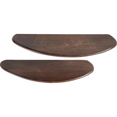 WOOOD set van 2 wandplanken layer - hout - walnoot - 2x50x14 WOOOD set van 2 wandplanken layer - hout - walnoot - 2x50x14