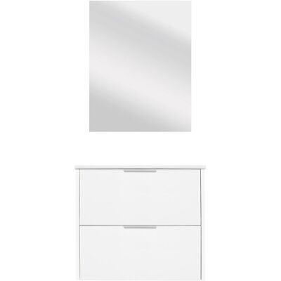 Differnz bolo badkamermeubelset 61x50x46cm fsc mfc board / wit keramiek wit hoogglans Differnz bolo badkamermeubelset 61x50x46cm fsc mfc board / wit keramiek wit hoogglans