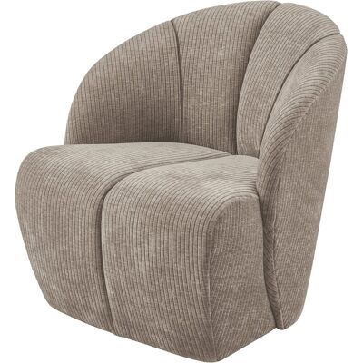 MELYA - 68x77x75 - Zandkleur - Polyesterstof - Draaiende stoel MELYA - 68x77x75 - Zandkleur - Polyesterstof - Draaiende stoel