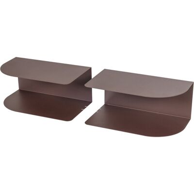 WOOOD ovia nachtkastje links/rechts - metaal - paars/bruin - set van 2 WOOOD ovia nachtkastje links/rechts - metaal - paars/bruin - set van 2