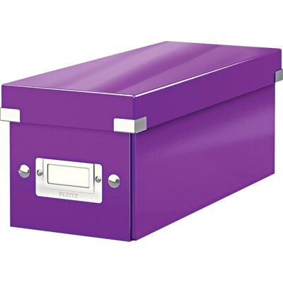 Leitz wow click & store opbergdoos met deksel voor cd's - kartonnen sorteerdoos voor spullen - 84% gerecycled karton - 14.3 x 35.2 cm (bxd) - ideaal voor thuiswerkplek - paars Leitz wow click & store opbergdoos met deksel voor cd's - kartonnen sorteerdoos voor spullen - 84% gerecycled karton - 14.3 x 35.2 cm (bxd) - ideaal voor thuiswerkplek - paars