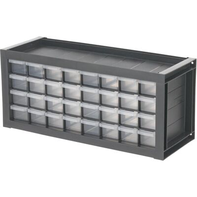 IRIS werkplaats organizer 32 lades - dpc-32 onderdelenkast - maximale organisatie - kunststof - grijs/zwart IRIS werkplaats organizer 32 lades - dpc-32 onderdelenkast - maximale organisatie - kunststof - grijs/zwart