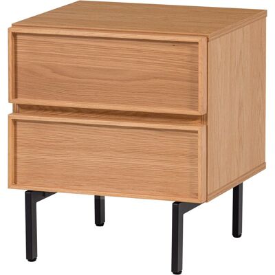 WOOOD tours ladekast/ nachtkastje 2 lades melamine/ mdf - naturel WOOOD tours ladekast/ nachtkastje 2 lades melamine/ mdf - naturel