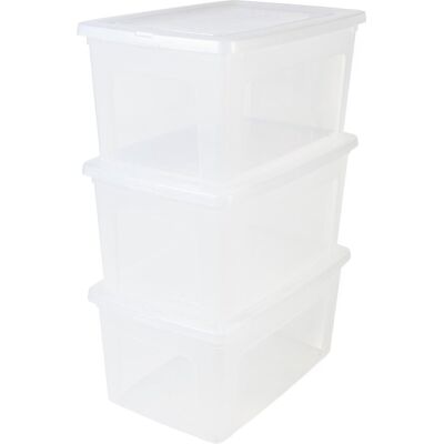 IRIS clearbox opbergbox - 50l - kunststof - transparant - set van 3 IRIS clearbox opbergbox - 50l - kunststof - transparant - set van 3